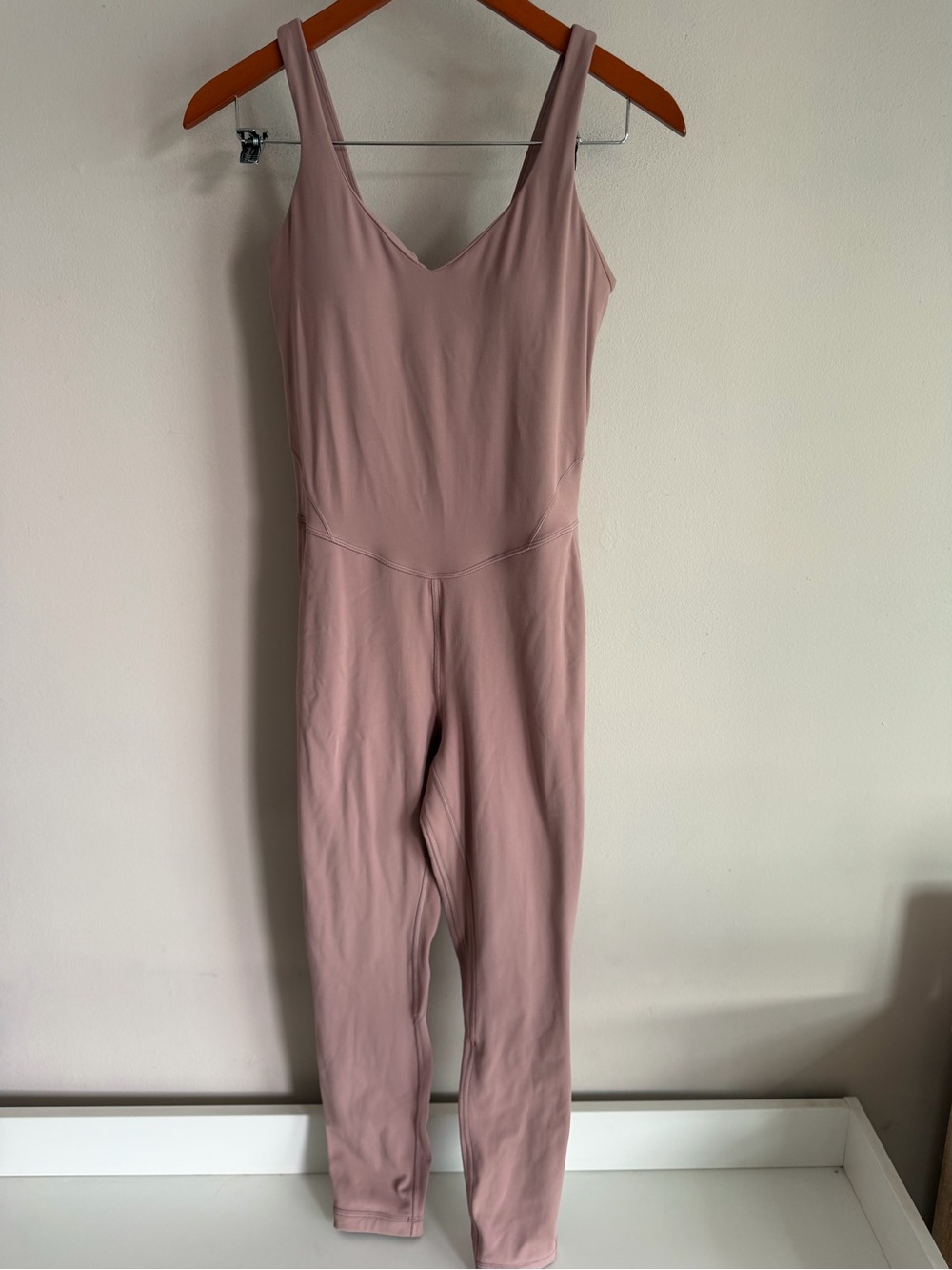 Lululemon Align Bodysuit Nulu Yoga Jumpsuit Dusty Rose Pink Womens